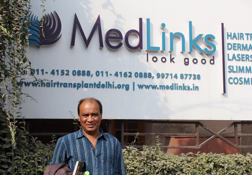 Bollywood actor Vipin Sharma (Taare Zameen par fame) at Medlinks for hair transplant.