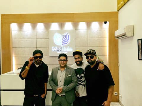 Famous rapper Bohemia and Sukh-e (Jaguar song fame) at Medlinks.