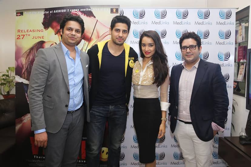 Team Medlinks greetings Sidharth Malhotra and Shraddha Kapoor at Medlinks.